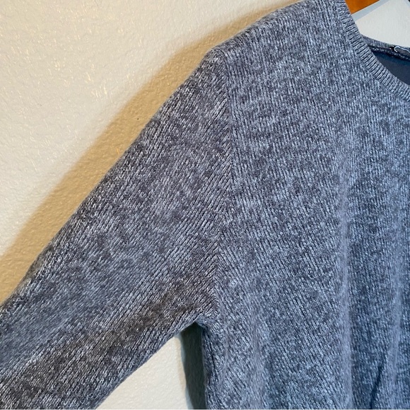 Zara Gray Cotton Blend Crew Neck Cropped Sweater Size L Minimalist Casual - Picture 5 of 13